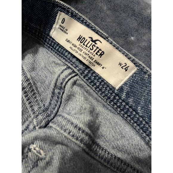 Hollister Curvy High Rise Crossover Denim Shorts Size 24/0 - Picture 5 of 5